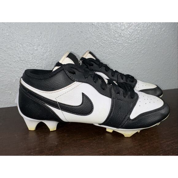 Nike Air Jordan 1 Low TD Football Cleats White/Black-Black Size 8 Pre Owned - Picture 3 of 9